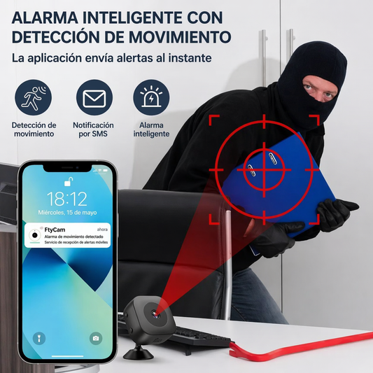 Mini Cámara de Seguridad Pro 4K Full HD: Vigilancia WiFi con Audio Bidireccional, Detección de Movimiento y Visión Nocturna Infrarroja